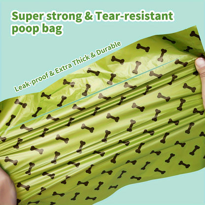 Heavy-Duty Pet Poop Bags, 15-Pack, Thick And Leak-Proof, Polyethylene Material For Easy Cleanup