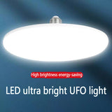Lámpara LED UFO de alto brillo - Ahorro de energía, bombilla de techo con rosca E26/E27, 85 V-265 V, para fábrica, taller, almacén, sala de estar, oficina, no requiere batería
