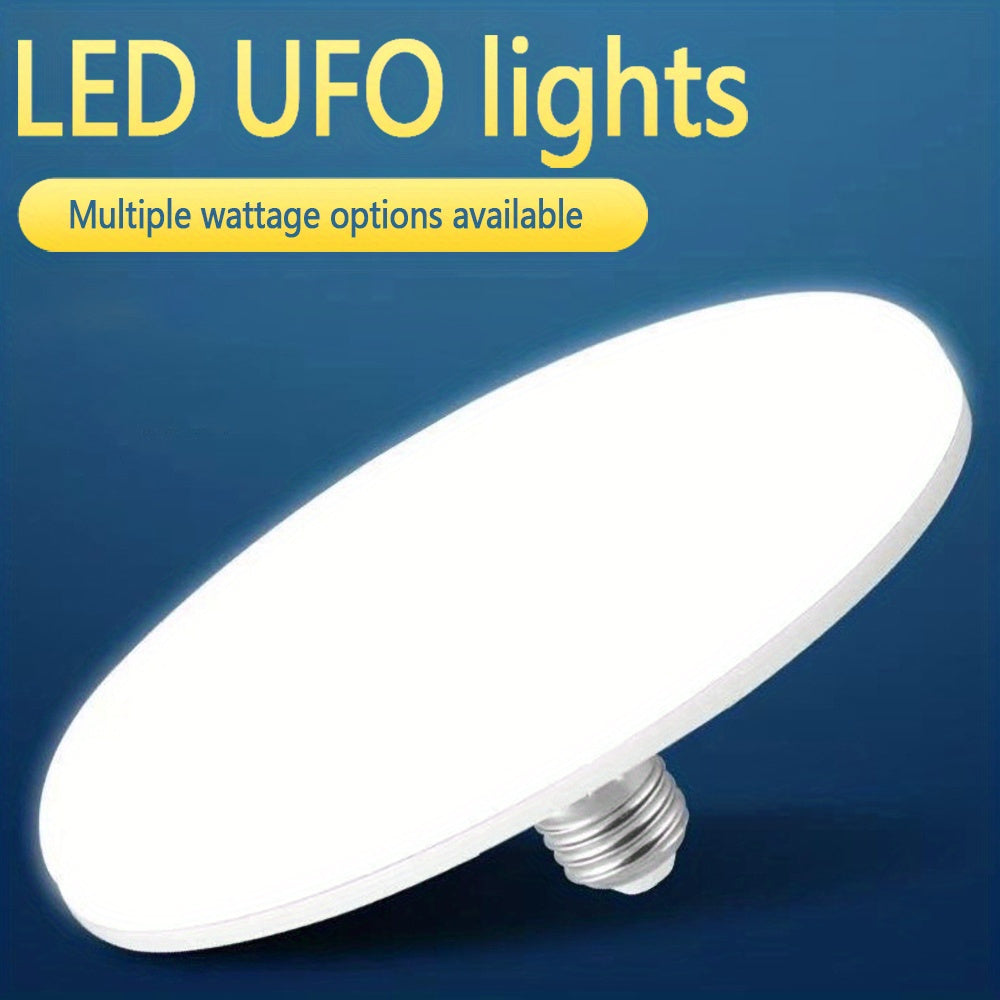 Lámpara LED UFO de alto brillo - Ahorro de energía, bombilla de techo con rosca E26/E27, 85 V-265 V, para fábrica, taller, almacén, sala de estar, oficina, no requiere batería