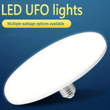 Lámpara LED UFO de alto brillo - Ahorro de energía, bombilla de techo con rosca E26/E27, 85 V-265 V, para fábrica, taller, almacén, sala de estar, oficina, no requiere batería