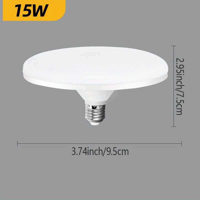 Lámpara LED UFO de alto brillo - Ahorro de energía, bombilla de techo con rosca E26/E27, 85 V-265 V, para fábrica, taller, almacén, sala de estar, oficina, no requiere batería