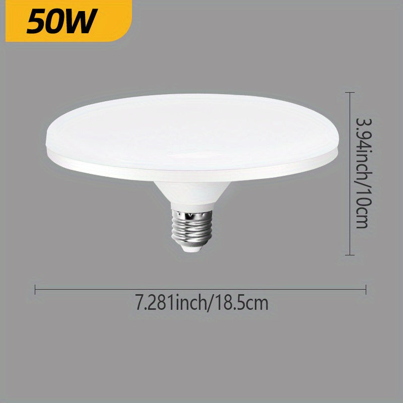 Lámpara LED UFO de alto brillo - Ahorro de energía, bombilla de techo con rosca E26/E27, 85 V-265 V, para fábrica, taller, almacén, sala de estar, oficina, no requiere batería