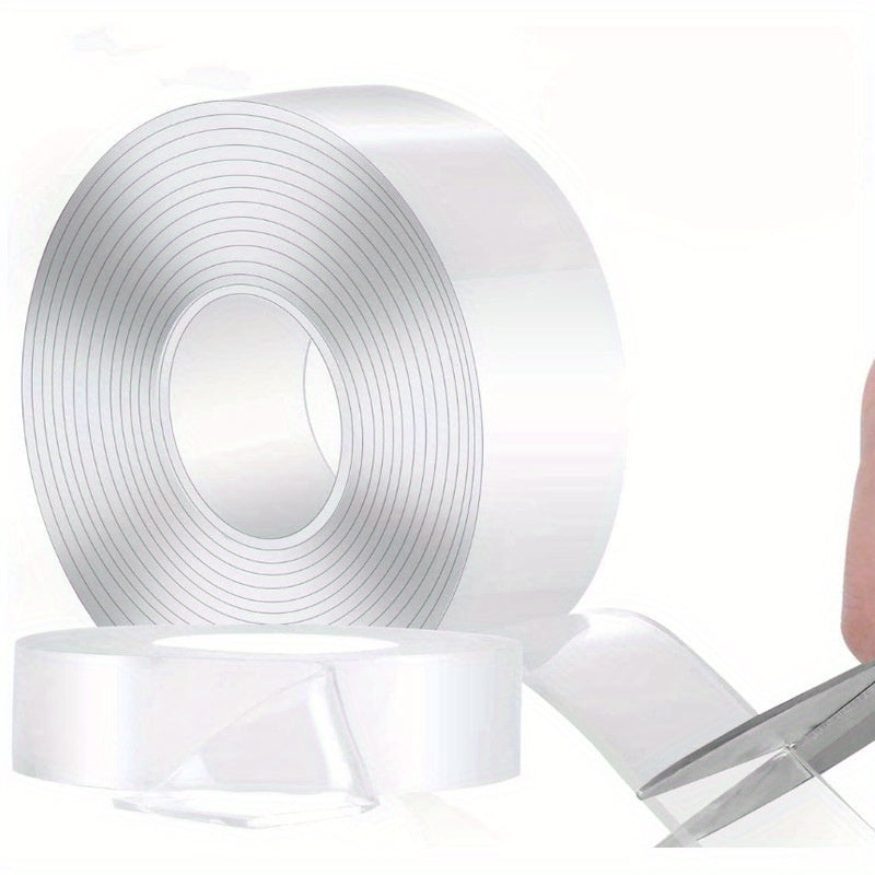 Strong Transparent Nano Tape - Washable, Reusable Double-Sided Adhesive for Furniture, 1/3/5m Rolls, Rubber Material, Universal Hook Tape