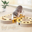 Interactive Cat Scratcher Board with Teaser Ball - Durable Corrugated Cardboard, Multi-Functional Play and Exercise Toy for Cats, Ideal New Year or Christmas Gift - 1pc, Cat Play Toy | Multifunctional Scratcher | Textured Pla
