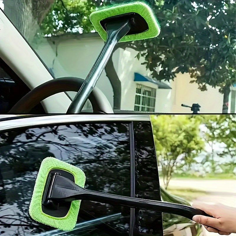 Cepillo para limpiar parabrisas de coche, con 10 almohadillas reutilizables, para interiores, exteriores, cristales del hogar y suciedad. Herramienta universal para limpiar cristales de coche.