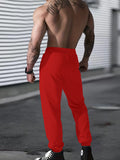 Joggers deportivos informales para hombre con estampado "Security", cintura elástica, cordón ajustable, lavables a máquina y bolsillos.