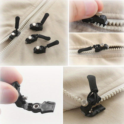 30pcs Universal Detachable Zipper Repair Kit, Black Instant Fix Slider, Secure Zipper Repair Set, with Detachable Rescuer Replacement for Sewing Clothing, Jackets, Backpacks