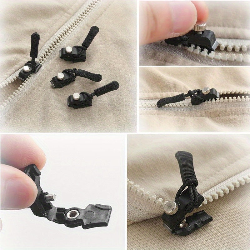 30pcs Universal Detachable Zipper Repair Kit, Black Instant Fix Slider, Secure Zipper Repair Set, with Detachable Rescuer Replacement for Sewing Clothing, Jackets, Backpacks
