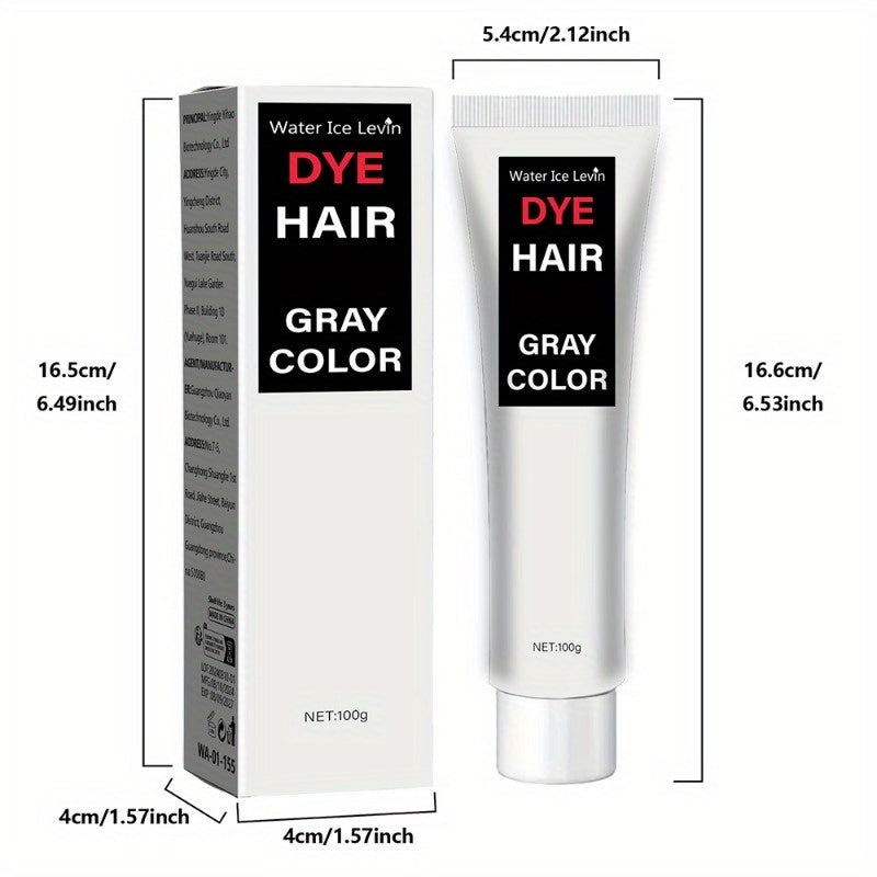 Gray Hair Dye, 100g, with Glycerin, Aloe Vera, Oatmeal, Natural Plant Extracts, Moisturizing, Soothing Scalp, Strengthening Hair, Reducing Irritation, for Normal Hair Type