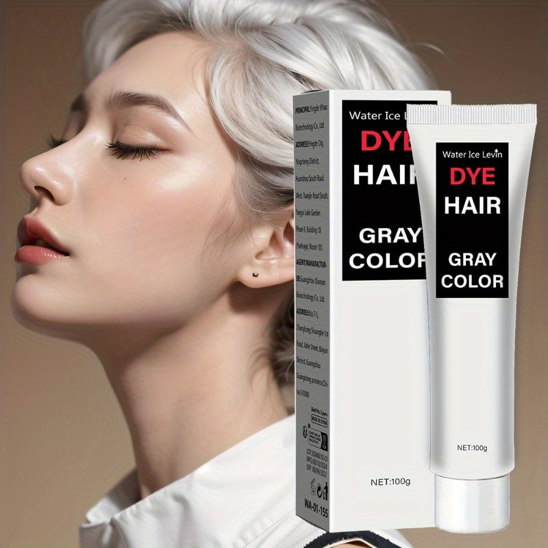 Gray Hair Dye, 100g, with Glycerin, Aloe Vera, Oatmeal, Natural Plant Extracts, Moisturizing, Soothing Scalp, Strengthening Hair, Reducing Irritation, for Normal Hair Type