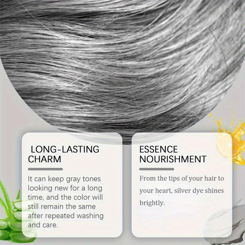 Gray Hair Dye, 100g, with Glycerin, Aloe Vera, Oatmeal, Natural Plant Extracts, Moisturizing, Soothing Scalp, Strengthening Hair, Reducing Irritation, for Normal Hair Type