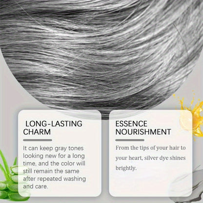 Gray Hair Dye, 100g, with Glycerin, Aloe Vera, Oatmeal, Natural Plant Extracts, Moisturizing, Soothing Scalp, Strengthening Hair, Reducing Irritation, for Normal Hair Type