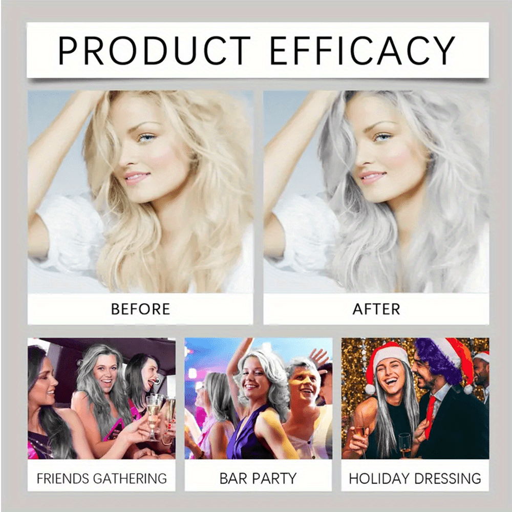 Gray Hair Dye, 100g, with Glycerin, Aloe Vera, Oatmeal, Natural Plant Extracts, Moisturizing, Soothing Scalp, Strengthening Hair, Reducing Irritation, for Normal Hair Type