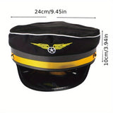 Pilot Captain Hat for Adults & Teens - Perfect for Halloween, Cosplay Parties & Events - Durable Polyester