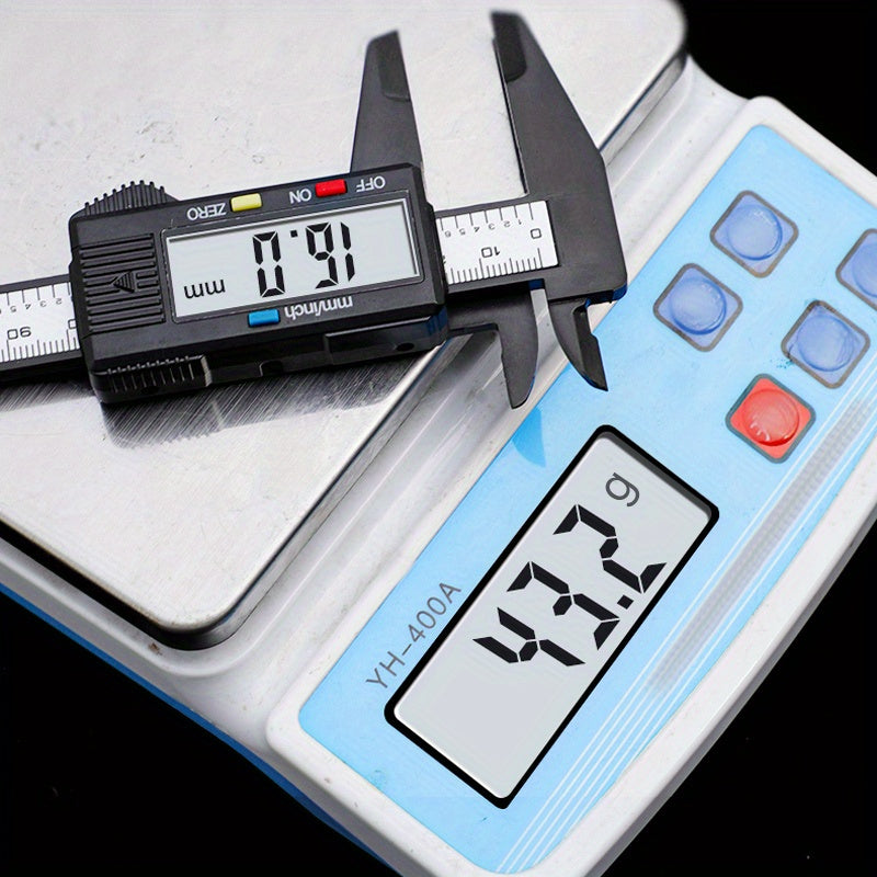 High-Precision Digital Caliper with Large LCD Display - Durable Carbon Fiber, Adjustable Strap for Office & Industrial Use
