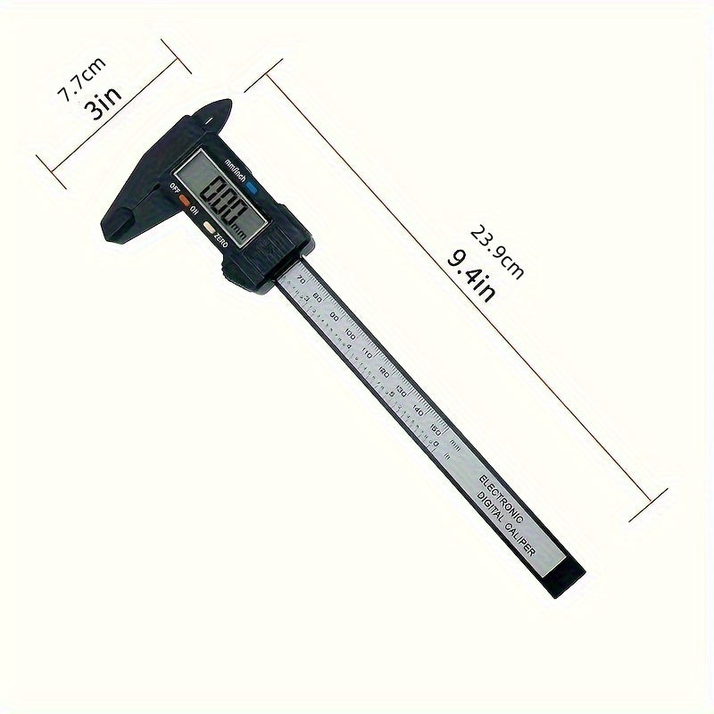 High-Precision Digital Caliper with Large LCD Display - Durable Carbon Fiber, Adjustable Strap for Office & Industrial Use