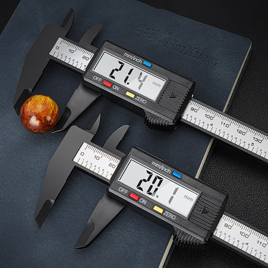 High-Precision Digital Caliper with Large LCD Display - Durable Carbon Fiber, Adjustable Strap for Office & Industrial Use