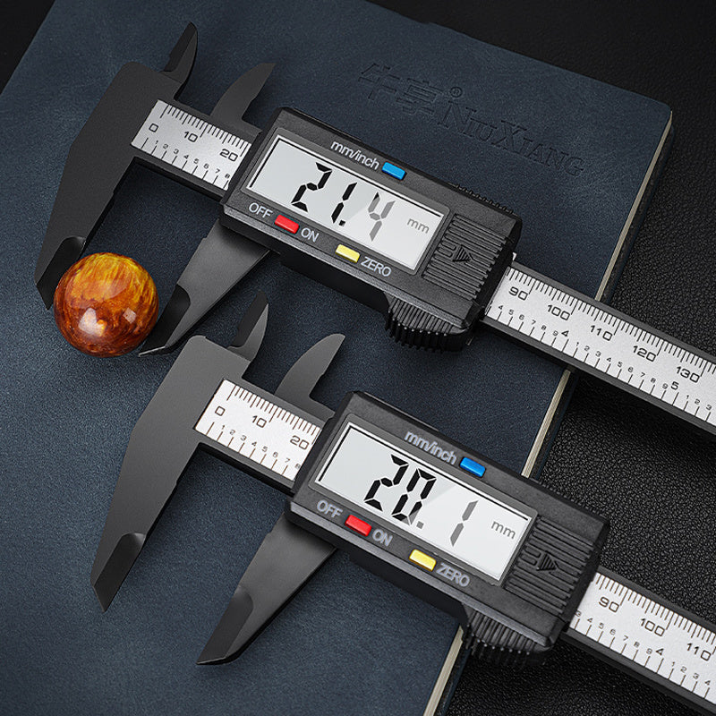 High-Precision Digital Caliper with Large LCD Display - Durable Carbon Fiber, Adjustable Strap for Office & Industrial Use
