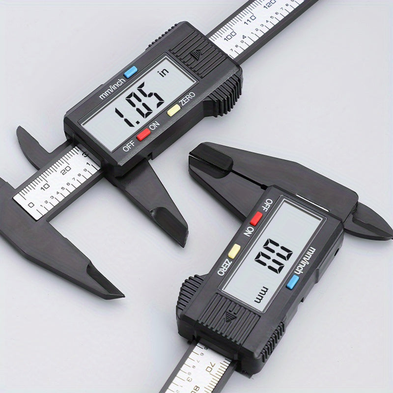 High-Precision Digital Caliper with Large LCD Display - Durable Carbon Fiber, Adjustable Strap for Office & Industrial Use