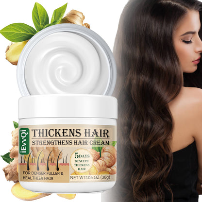 Ginger & Jojoba Oil Hair Thickening Cream - 30g | Enhances Fullness & Strength for All Hair Types, with Biotin & Ginseng Extracts,