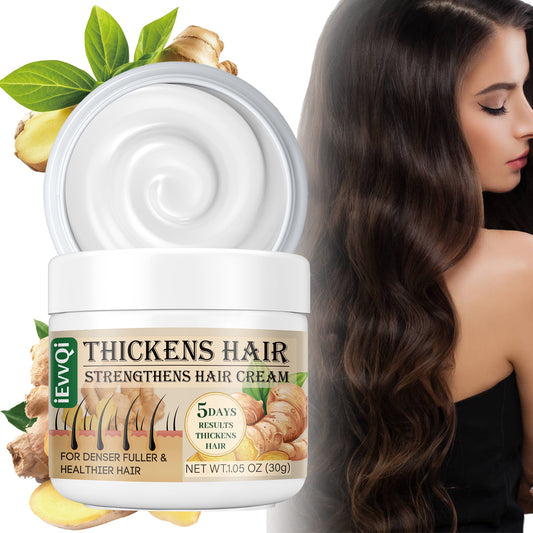 Ginger & Jojoba Oil Hair Thickening Cream - 30g | Enhances Fullness & Strength for All Hair Types, with Biotin & Ginseng Extracts,