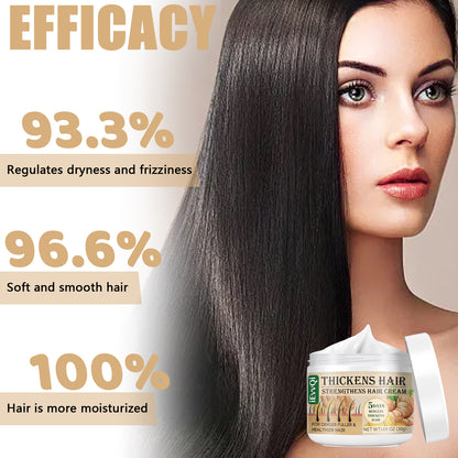 Ginger & Jojoba Oil Hair Thickening Cream - 30g | Enhances Fullness & Strength for All Hair Types, with Biotin & Ginseng Extracts,