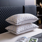 Luxury Hotel Bed Pillow with Quilted Design and Yellow Accents - Machine Washable, High-Quality, Perfect for Side or Back Sleeping - Outdoor Camping Pillow - Space Themed - Zipper Closure - Relaxed Style - Suitable for All Se