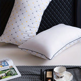 Luxury Hotel Bed Pillow with Quilted Design and Yellow Accents - Machine Washable, High-Quality, Perfect for Side or Back Sleeping - Outdoor Camping Pillow - Space Themed - Zipper Closure - Relaxed Style - Suitable for All Se