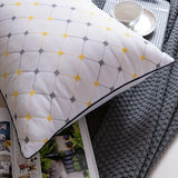 Luxury Hotel Bed Pillow with Quilted Design and Yellow Accents - Machine Washable, High-Quality, Perfect for Side or Back Sleeping - Outdoor Camping Pillow - Space Themed - Zipper Closure - Relaxed Style - Suitable for All Se