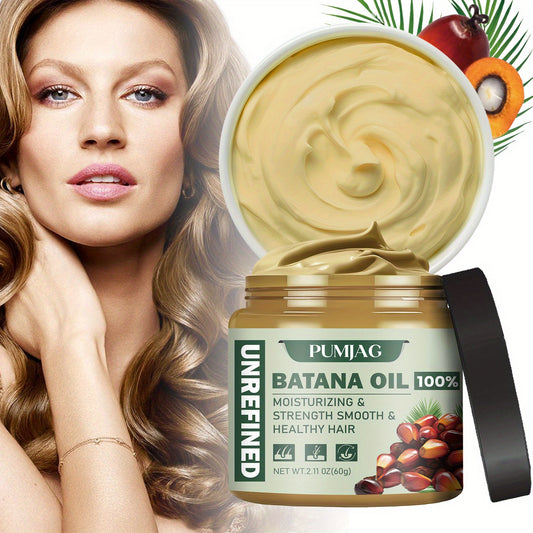 Batana Miracle Hair Oil - 100% Pure, Strengthens & Thickens Hair, Moisturizes Root to Tip, Repairs Damage, Leaves Smooth,, 2.11oz (60g)