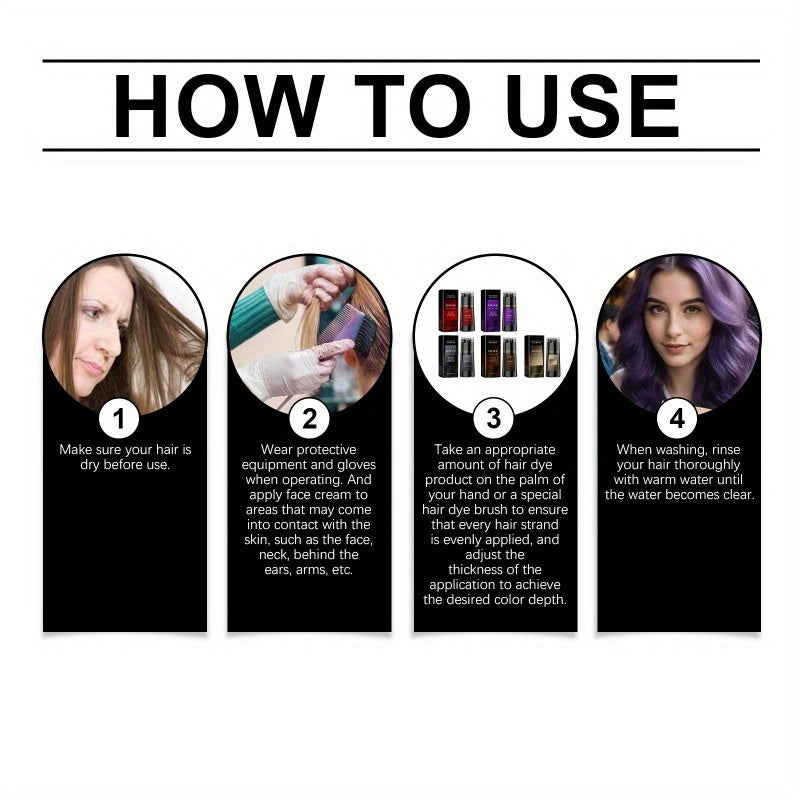 Instant Hair Color Shampoo for Gray Hair - 3-in-1 Natural Dye, Easy & Mess-Free, Long-Lasting, No Damage - Quick Results in Minutes,