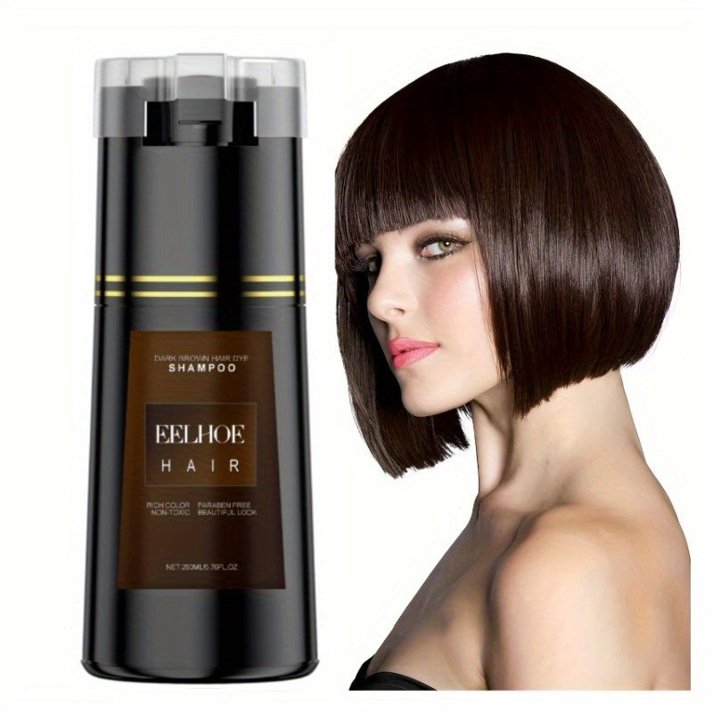 Instant Hair Color Shampoo for Gray Hair - 3-in-1 Natural Dye, Easy & Mess-Free, Long-Lasting, No Damage - Quick Results in Minutes,