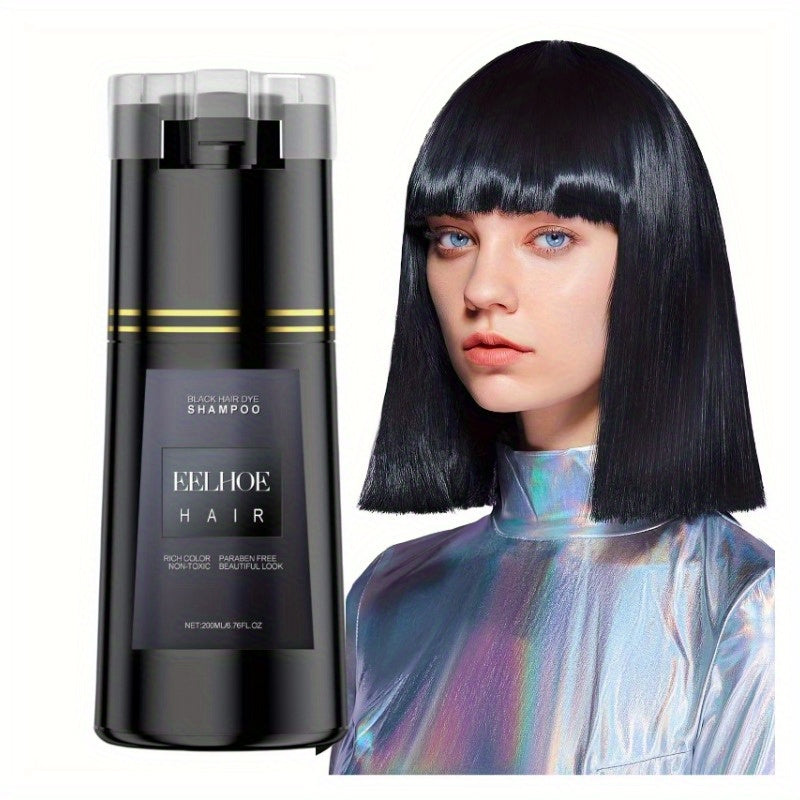 Instant Hair Color Shampoo for Gray Hair - 3-in-1 Natural Dye, Easy & Mess-Free, Long-Lasting, No Damage - Quick Results in Minutes,