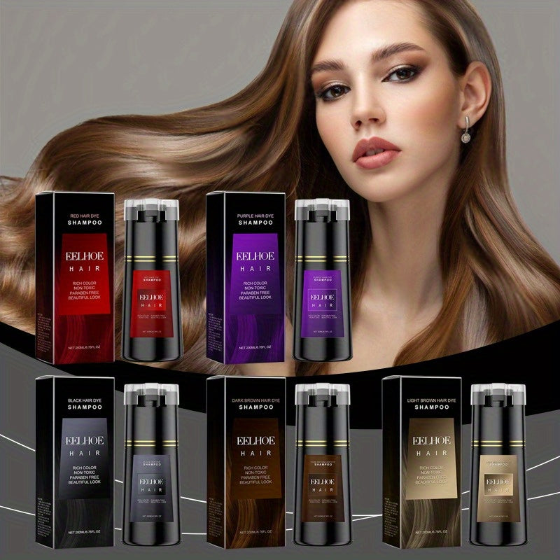 Instant Hair Color Shampoo for Gray Hair - 3-in-1 Natural Dye, Easy & Mess-Free, Long-Lasting, No Damage - Quick Results in Minutes,