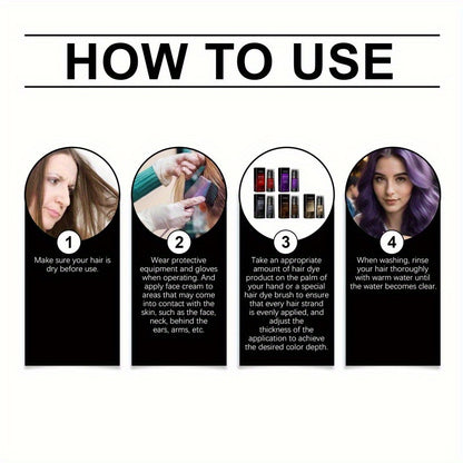 Instant Hair Color Shampoo for Gray Hair - 3-in-1 Natural Dye, Easy & Mess-Free, Long-Lasting, No Damage - Quick Results in Minutes,