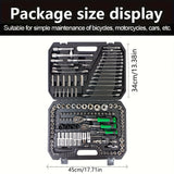 46pcs Finger Wrench Set with Sleeve - 1/4 Drive, Extension Rod for Auto &amp; Home Maintenance, Steel Plated, Non-Power Tools with Storage Case
