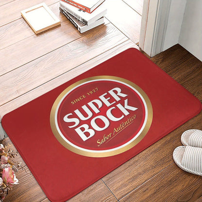 Super Bock-Inspired Lightweight Polyester Doormat - Machine Washable, Rectangle Kitchen &amp; Outdoor Rug for Home Decor