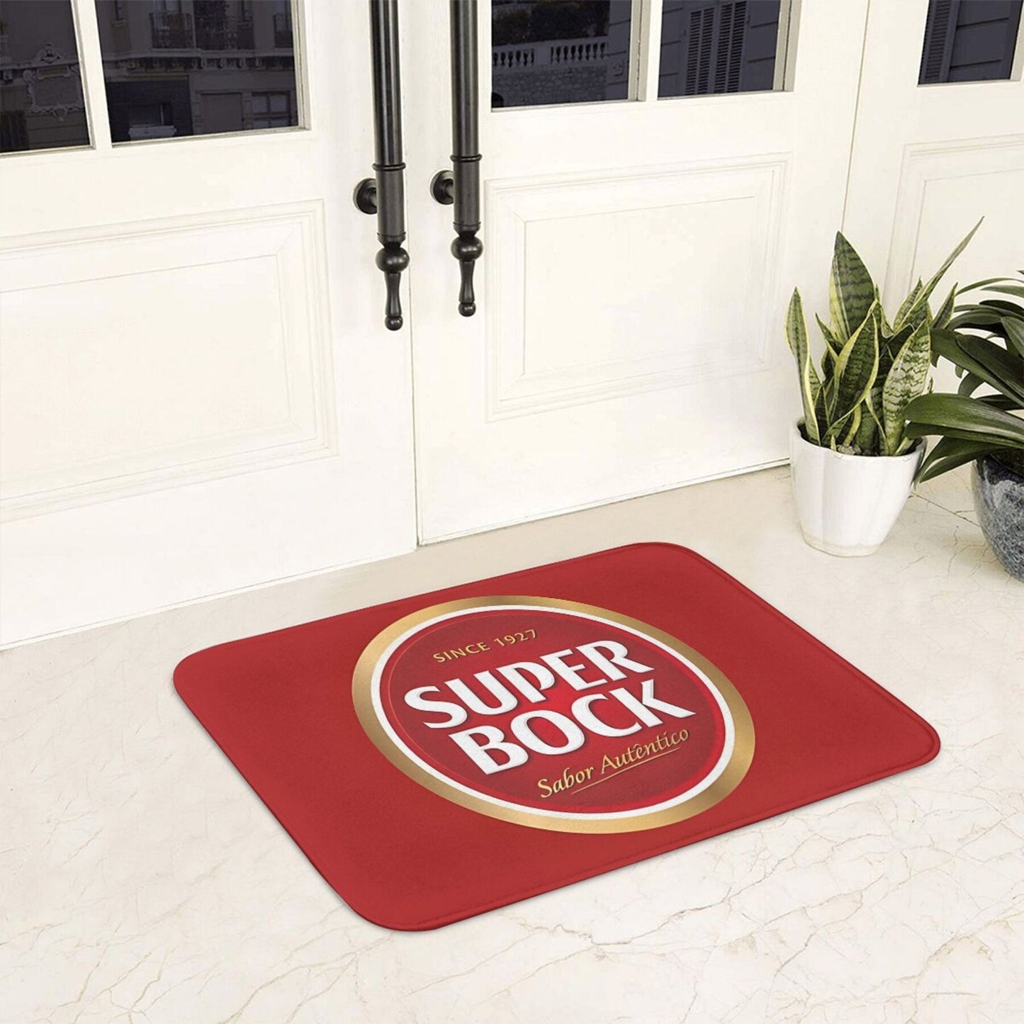 Super Bock-Inspired Lightweight Polyester Doormat - Machine Washable, Rectangle Kitchen &amp; Outdoor Rug for Home Decor