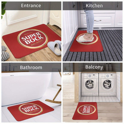 Super Bock-Inspired Lightweight Polyester Doormat - Machine Washable, Rectangle Kitchen &amp; Outdoor Rug for Home Decor