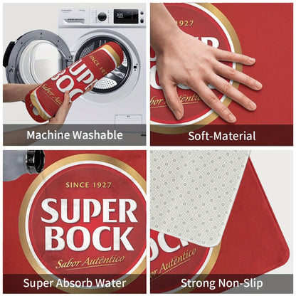 Super Bock-Inspired Lightweight Polyester Doormat - Machine Washable, Rectangle Kitchen &amp; Outdoor Rug for Home Decor