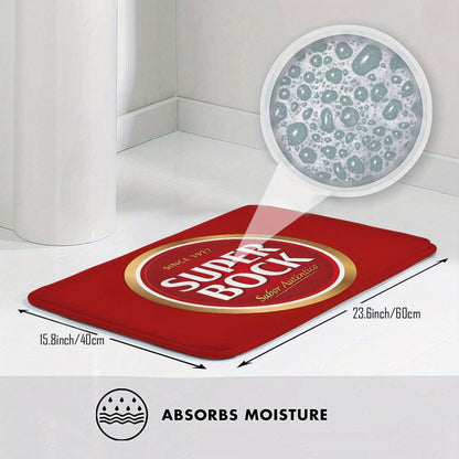 Super Bock-Inspired Lightweight Polyester Doormat - Machine Washable, Rectangle Kitchen &amp; Outdoor Rug for Home Decor