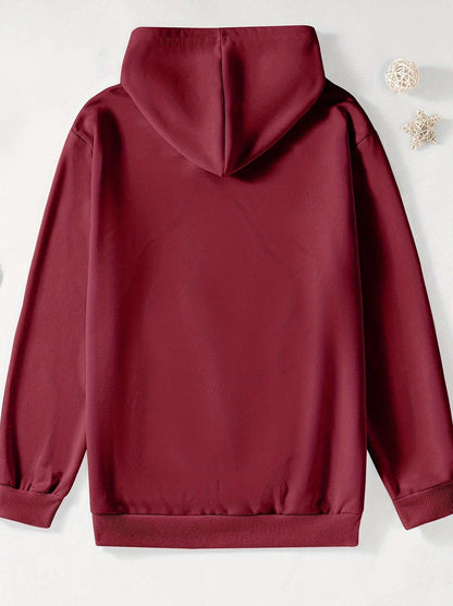 Men's Casual Hoodie with Security Print - Cozy &amp; Stylish Long Sleeve Pullover for Fall/Winter, Polyester Blend