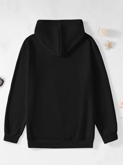 Men's Casual Hoodie with Security Print - Cozy &amp; Stylish Long Sleeve Pullover for Fall/Winter, Polyester Blend