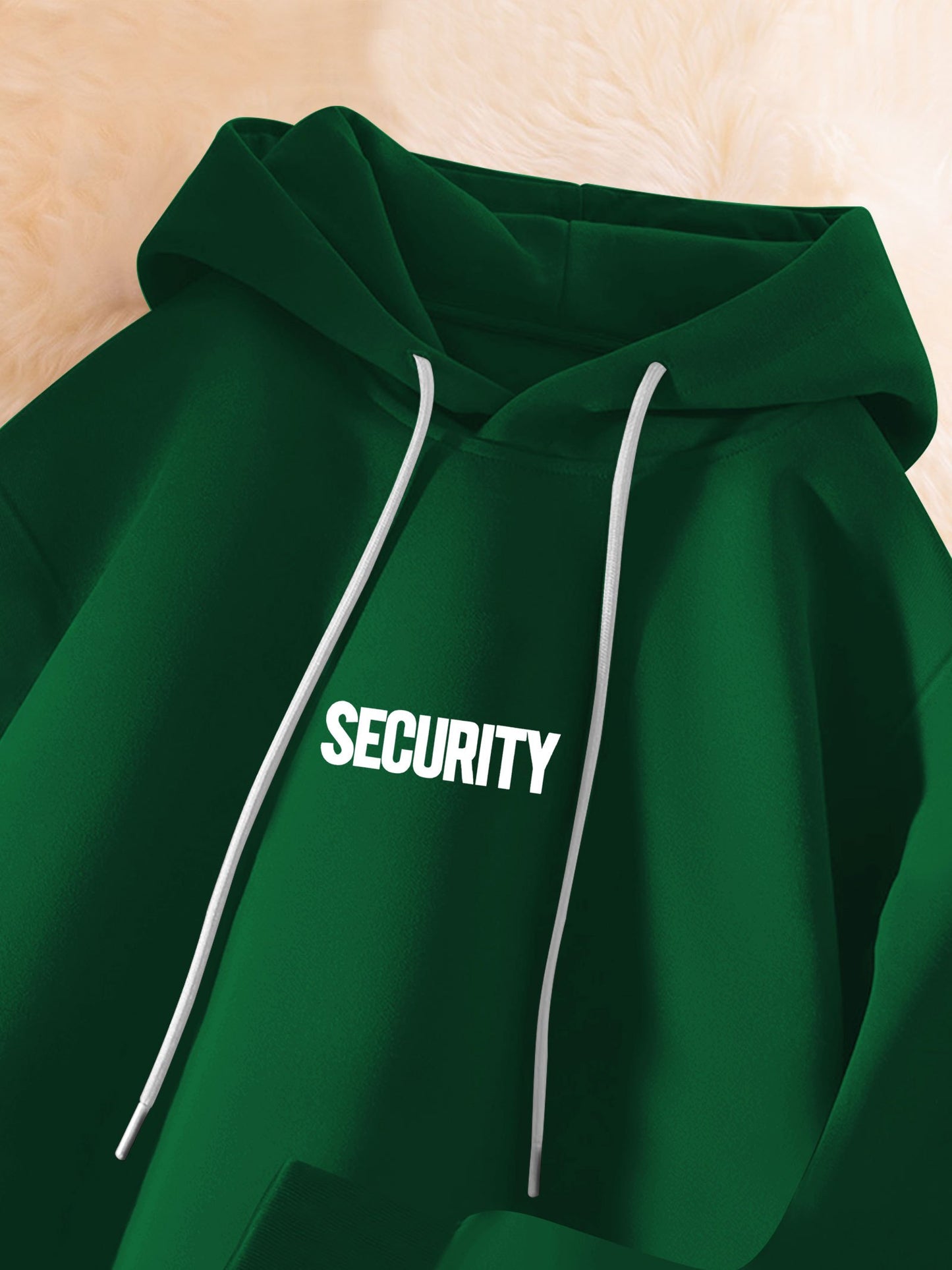 Men's Casual Hoodie with Security Print - Cozy &amp; Stylish Long Sleeve Pullover for Fall/Winter, Polyester Blend