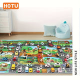 Versatile Traffic Play Mat - Educational Route Map for Youngsters, Ideal Room Decor & Gift for Halloween and Christmas