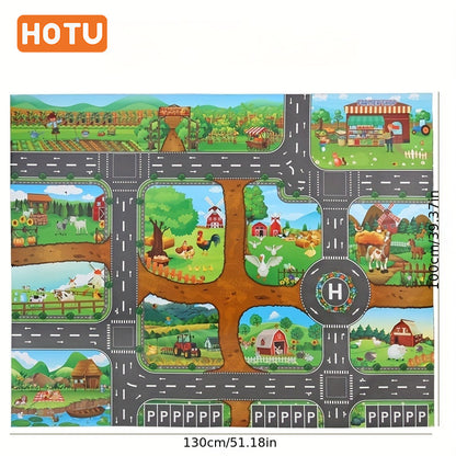 Versatile Traffic Play Mat - Educational Route Map for Youngsters, Ideal Room Decor &amp; Gift for Halloween and Christmas