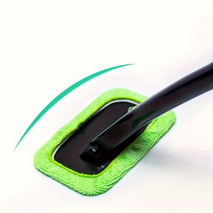 Juego de cepillos de limpieza para parabrisas de coche con mango largo y fácil acceso: herramienta de limpieza protectora con 1 paño de repuesto para el cabezal.