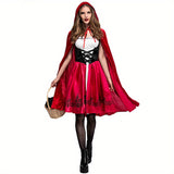 Plus Size 3pcs Little Red Riding Hood Costume Set for Adults - Cute Polyester Cosplay Outfit with Accessories, Perfect for Halloween &amp; Christmas Parties