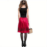 Plus Size 3pcs Little Red Riding Hood Costume Set for Adults - Cute Polyester Cosplay Outfit with Accessories, Perfect for Halloween &amp; Christmas Parties