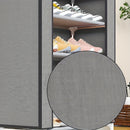 Sleek Style| Spacious Multi-Layer Dustproof Shoe Rack - Durable Stainless Steel & Cloth, Easy to Assemble, Large Capacity Organizer with Side Pockets for Bedroom & Dorm